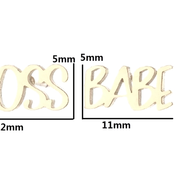 5/$25✨️Boss Babe Stub Earrings - Picture 3 of 3